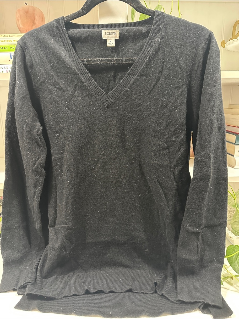 J. Crew Women's V-Neck Sweater in Black